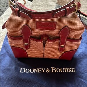 SOLD…Dooney & Bourke Red and Tan Handbag
